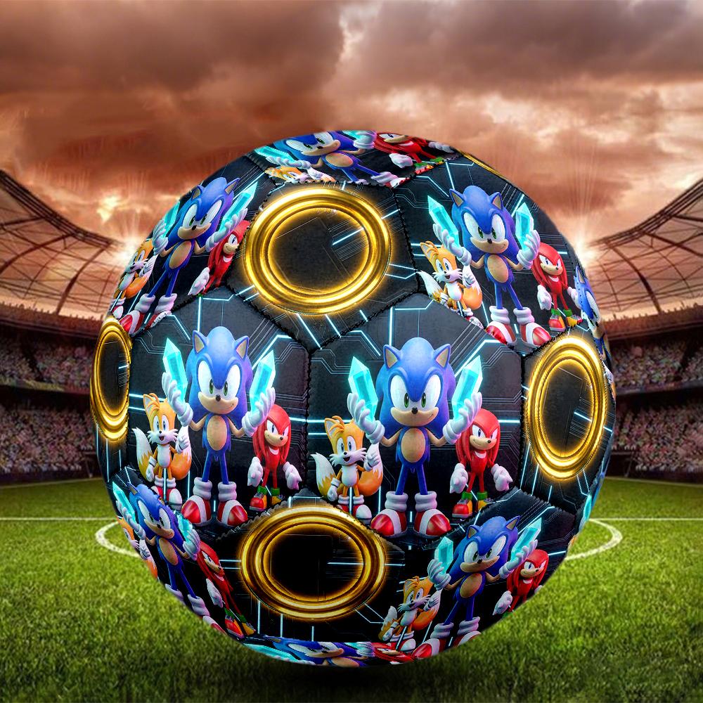 1pc Sonic the Hedgehog Football Soccer Ball Size 5 Indoor Soccer Ball Fashion Colorful Backyard Game -Great For Sports Fans Gift HE40