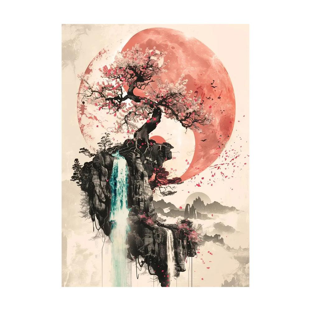 Japanese Landscape Samurai Geisha Bonsai Torii Gate Sakura Art Poster Canvas Painting Wall Prints Picture for Room Home Decor