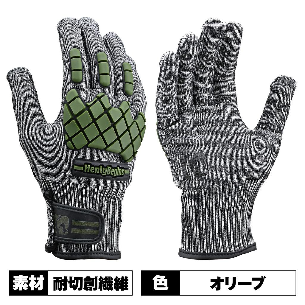 Daytona Motorcycle and Soft Size 19986 Gloves, Spring, Summer, Autumn, Abrasion-Resistant, Protector, Cut-Resistant, Olive, HBG-060, XL,