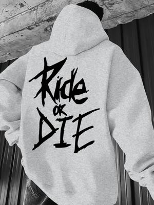 Tmavá pánská mikina High Street s ručně psaným sloganem věrnosti, Hip Hop, Hrubá ostrá linka, Spadlé rameno, Dlouhý rukáv