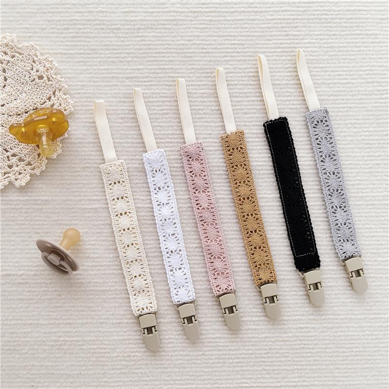 Infant Pacifier Clips Soft Lace Pacifier Chain Nipple Bracket Holder Ideal For Nipples Baby Toddler Toy Clip Infant Shower Gift Idea