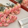 7PCS/Bundle 7 Head Rose Artificial Flower Silk Petals Faux Flower  Home Decoration