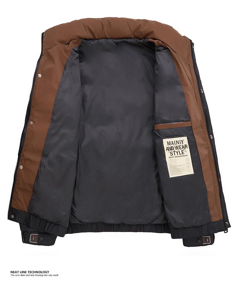 Men's Winter 2025 Trendy Stand-up Collar Down Jacket - Warm, Waterproof, Fashion Outerwear