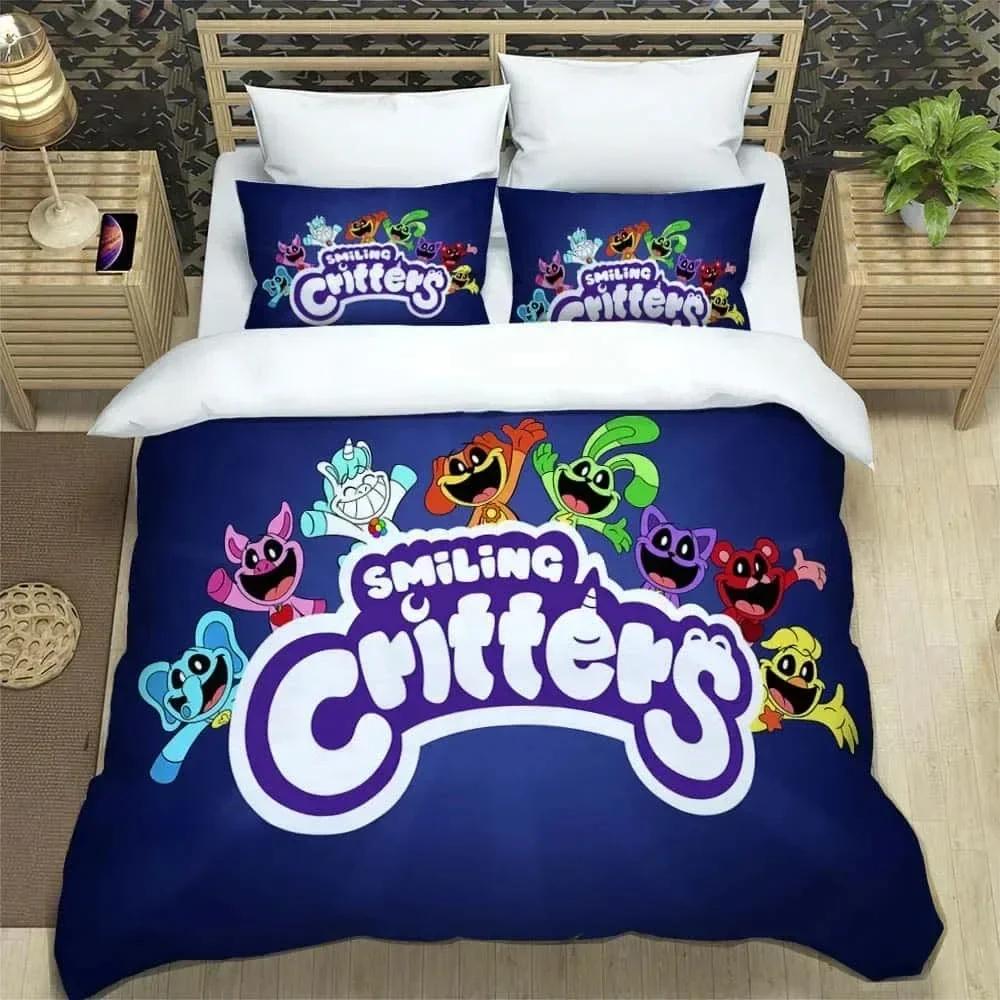 3D Cartoon S-smiling critters Bedding Set Printed Bed Set With Pillowcase Bed Duvet Cover Soft Queen King Size Bedclothes Home