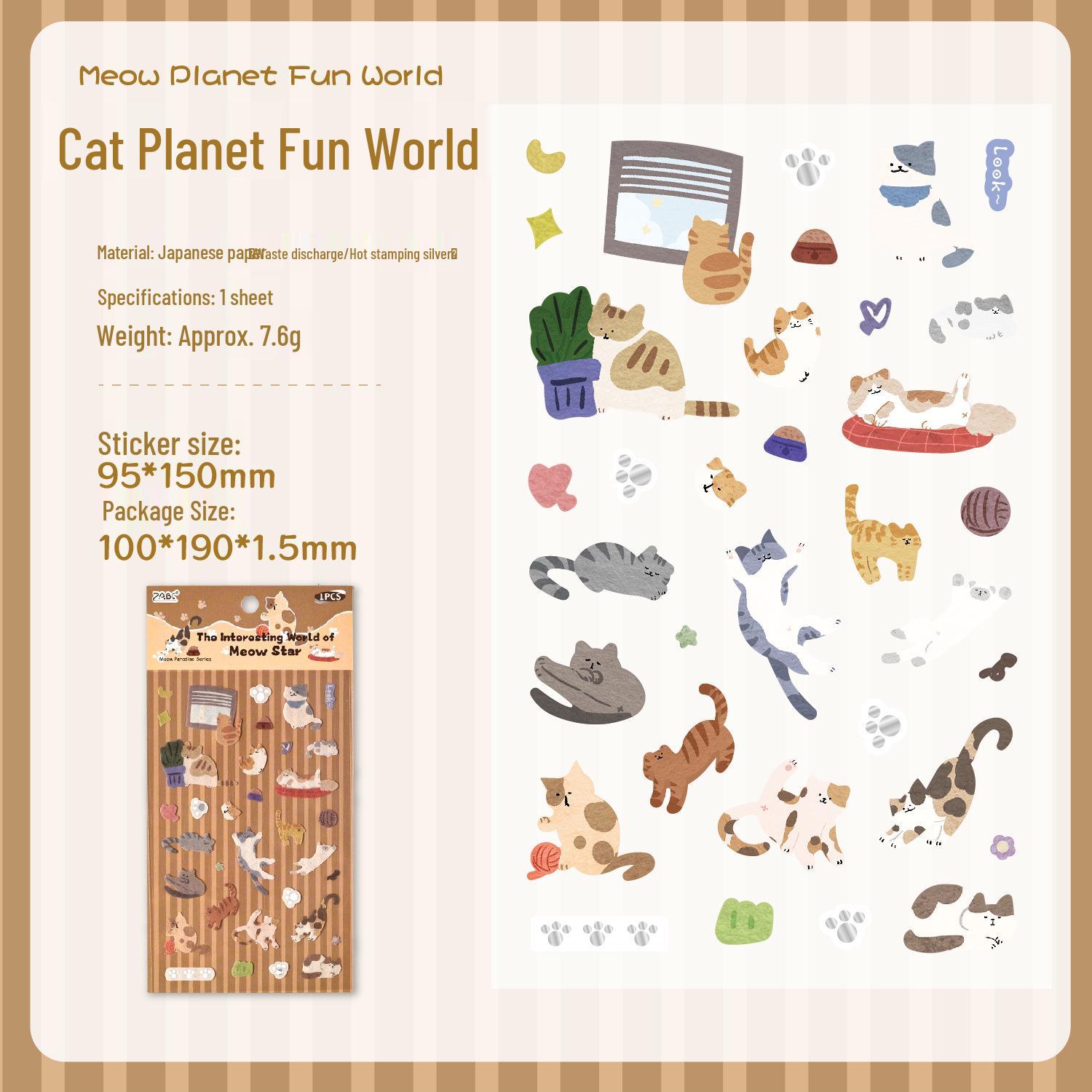 Yuezhen Meow Star Paradise Washi Stickers: DIY Hot Stamping Journal Stickers for Kids