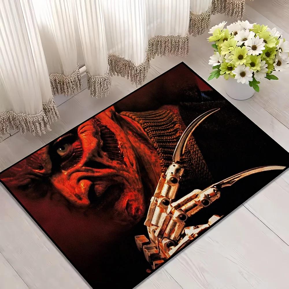 

Film K-Krueger F-Freddy Horror Door Mat Welcome Entrance Balcony Bathroom Floor Non-slip Rug Bedroom Carpet Home Decoration 60cm x 90cm