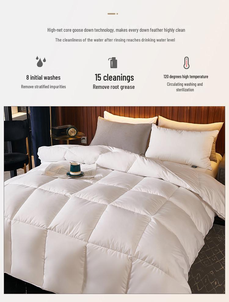 Útulná podzimní/zimní silná péřová přikrývka - Jednolůžková a dvoulůžková, Jednobarevná, Peří-hedvábné jádro