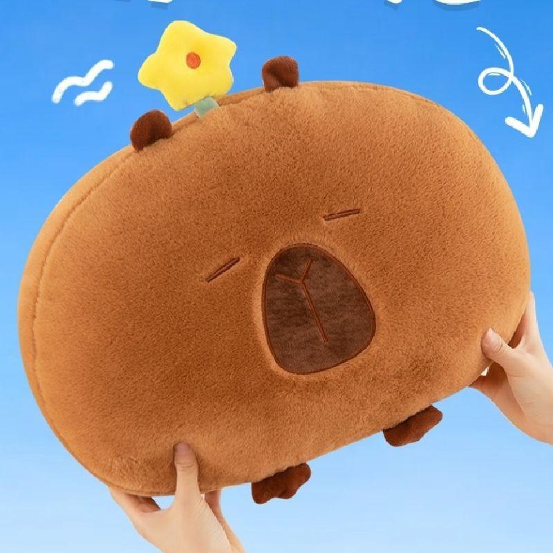 Adorable Plush Capybara Pillow Soft Water Pig Sofa Bed Headrest Perfect Gift For Girls