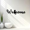 Cat Welcome Metal Wall Sign Whimsical Feline Silhouette Sculpture Home Decor Rust Resistant Pet Gift