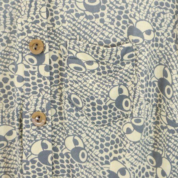 ANNA SUI Made in USA Long sleeve Shirt dress 4 Beige x gray Women Used