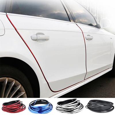 1Set Car Door Edge Scratch Protection Strip Bumper Anti-collision Strip DIY Silver PVC Molding Decorative Stripe Car