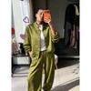 Casual Coats Pants Sets Women Loose Long Sleeves Single Breasted Elastic Waist Knot Suits Spring Solid Set Lady