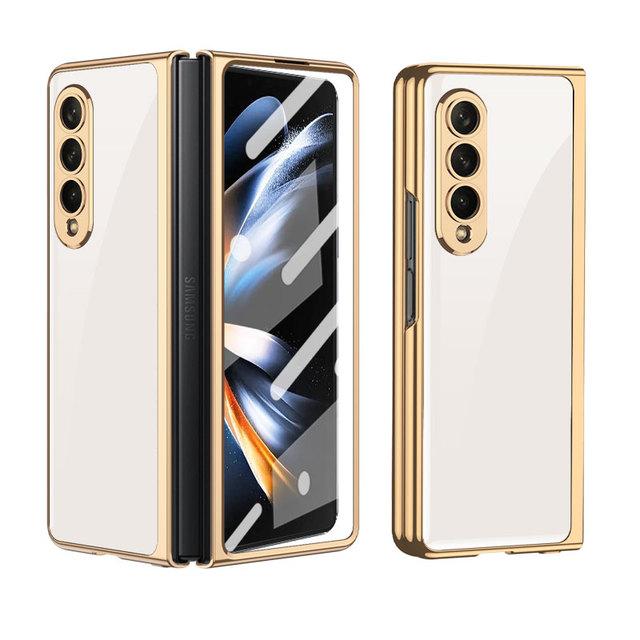 Luxury Electroplated Frame Phone Cover For Samsung Galaxy Z Fold 4 Case Camera Protection Covers For Galaxy Z Fold4