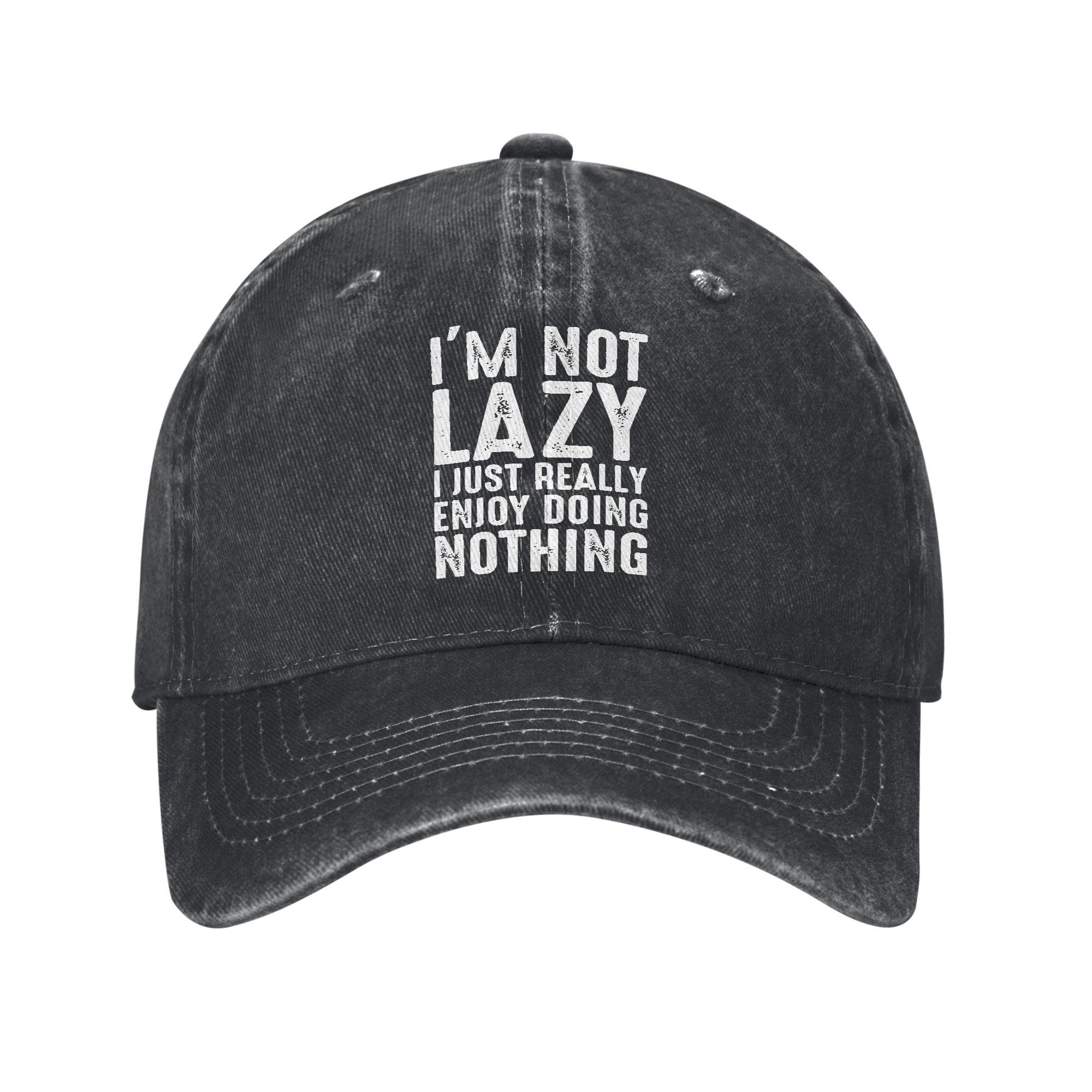Unisex Women Im Not Lazy I Just Really Enjoy Doing Nothing Caps Headwear Baseball Cap Vintage  Trucker Hats Adjustable One Size