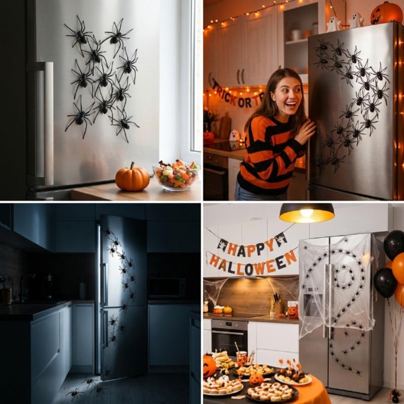 Realistic Spider Fridge Magnet Prank Scary Fun Magnetic Novelty Prop Home Refrigerator Whiteboard Halloween Party Decor Supply