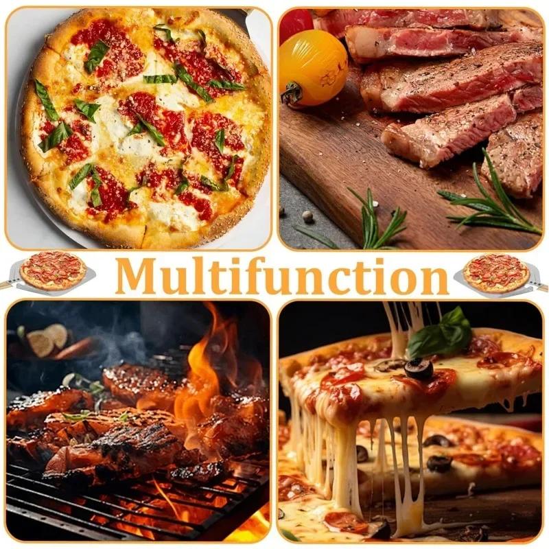 Pala per pizza da 12 pollici, pala per pizza con manico in legno, antiaderente, perforata, leggera, strumento per la cottura della pizza