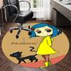 Custom Name Coraline Printed Round Rug Carpet Chair Rug Area Rug Entryway Doormats,for Office Chair Living Room Bedroom Kitchen Room.