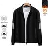 Men's Autumn & Winter Velvet-Lined Casual Baseball Jacket - Trendy Loose Fit with Stand Collar