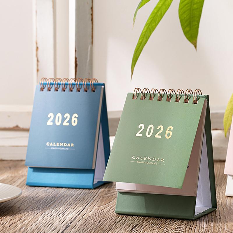 2026 Simple Calendar Small Desk Calendar Creative Coil Calendar Planner Desktop Decoration Office Stationery