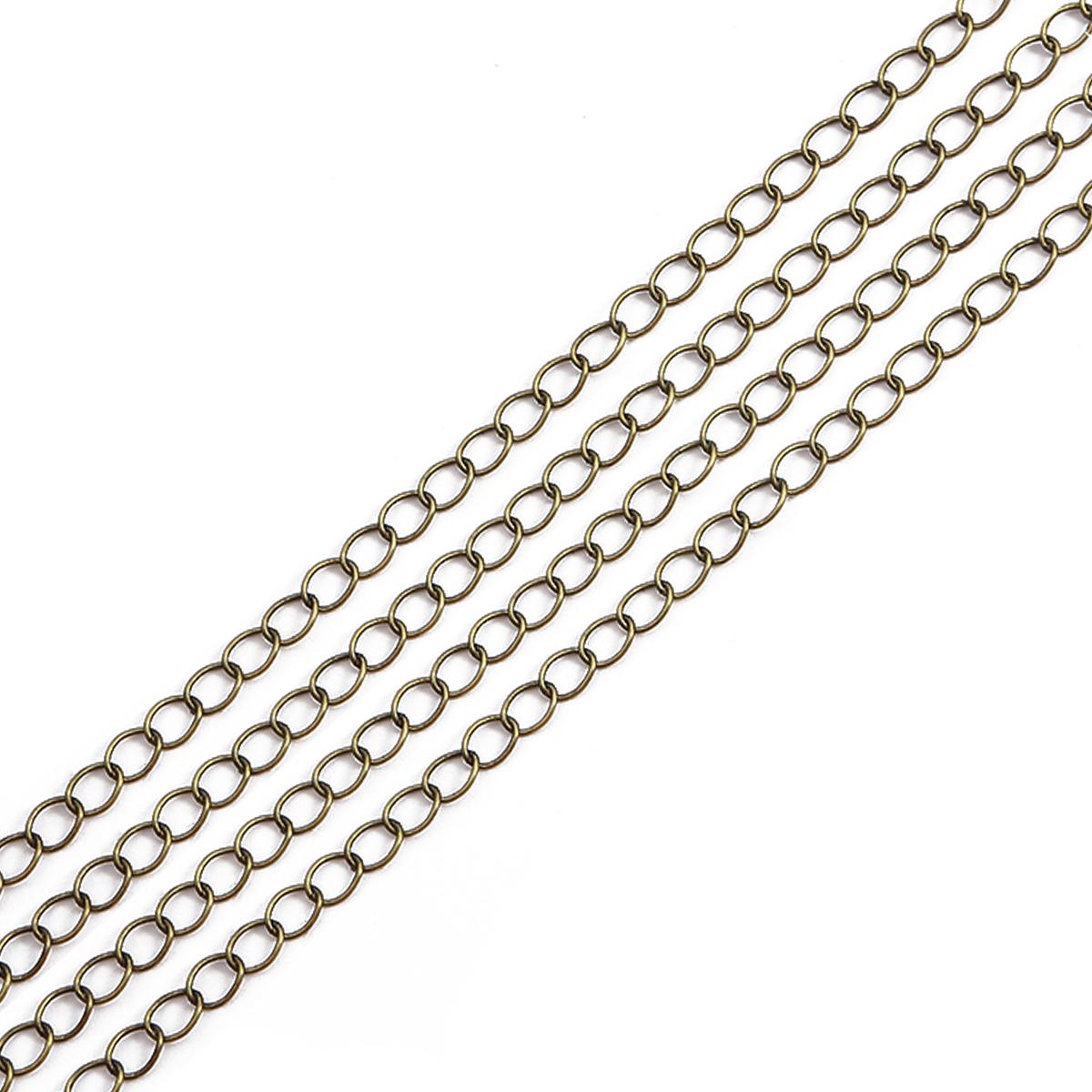 

Длинное кольцо с открытым звеном 5 метров, удлиненная цепочка для ожерелья, удлинительная цепочка с хвостом для изготовления ювелирных изделий, принадлежности 3.6mm бронзовый