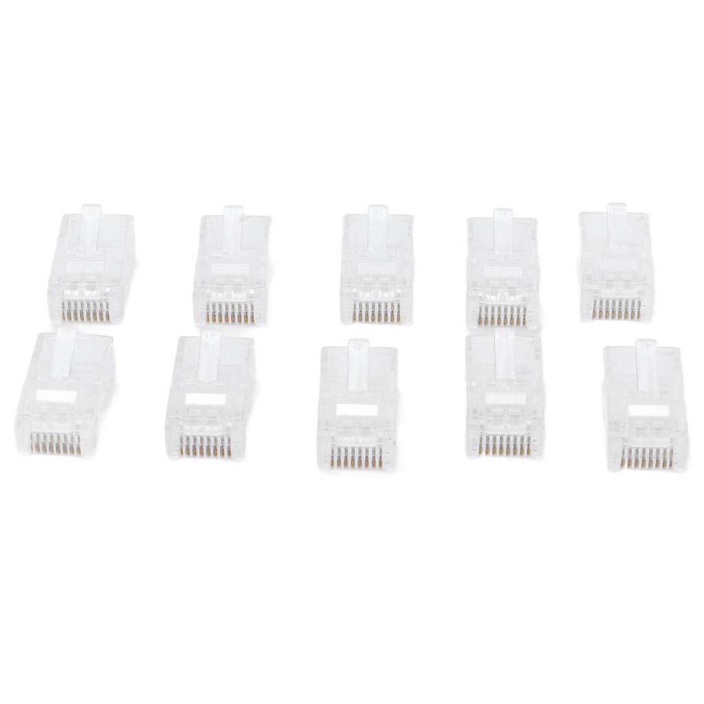 100Pcs Network Crystal Heads Gold Plated Strong Toughness Cable Connectors Plug Terminals