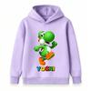 Kids Boys Girls Casual Hoodie, Cute Dinosaur Character Print Long Sleeve Pullover Sweatshirt for Children Daily Wear