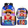 Large Capacity Schoolbag with Shoulder Strap; Student Three-piece Pencil Case Set