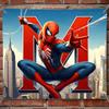 Spiderman and 26 English Letters Combination Background for Adults and Children Birthday Party Decoration Background Room Poster