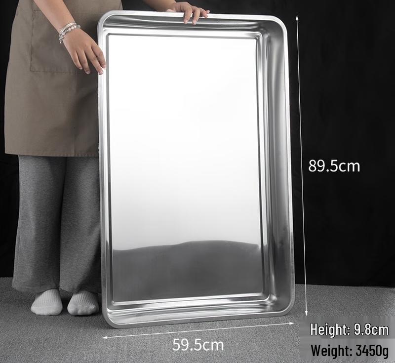 Large Stainless Steel Rectangular Baking & Serving Tray