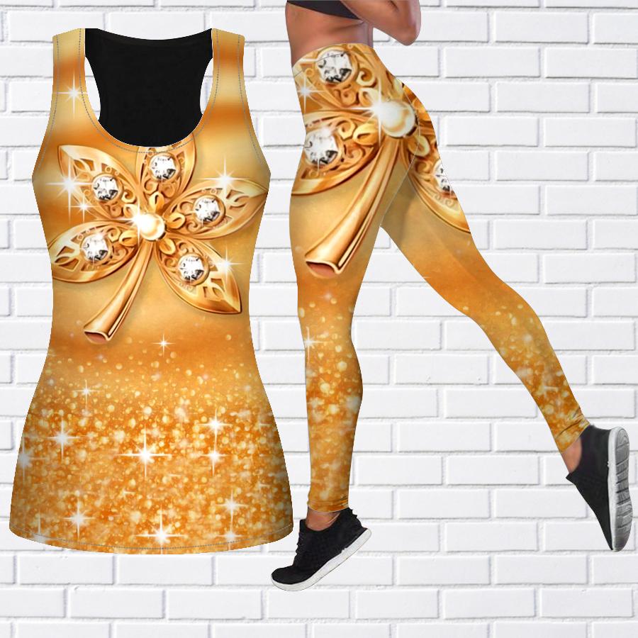 

Экипировка для йоги с принтом хрустальных листьев для женщин, модные леггинсы для тренировок, спортивные повседневные штаны для фитнеса и йоги 3XL оранжевый