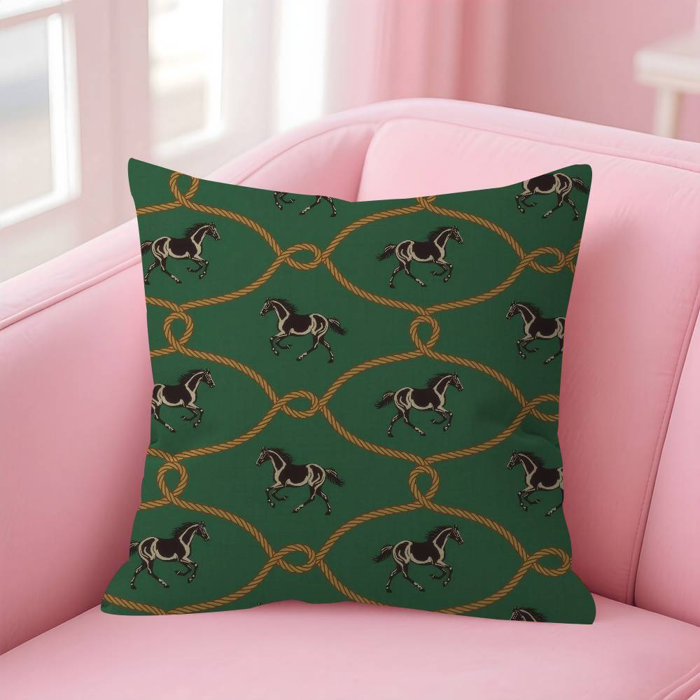 Horse Luxury Printed Pillow Gift Home Office Decoration Bedroom Sofa Car Cushion Cover Case 45X45