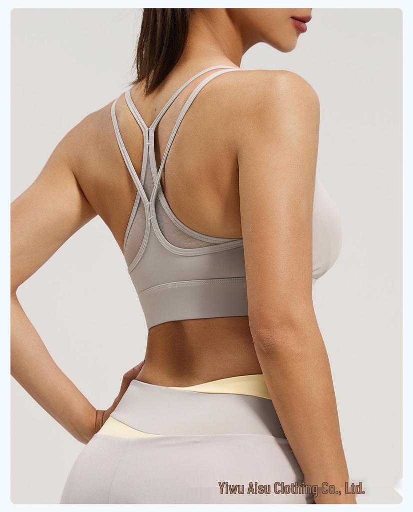 Breathable Backless Shockproof Mesh Sports Bra