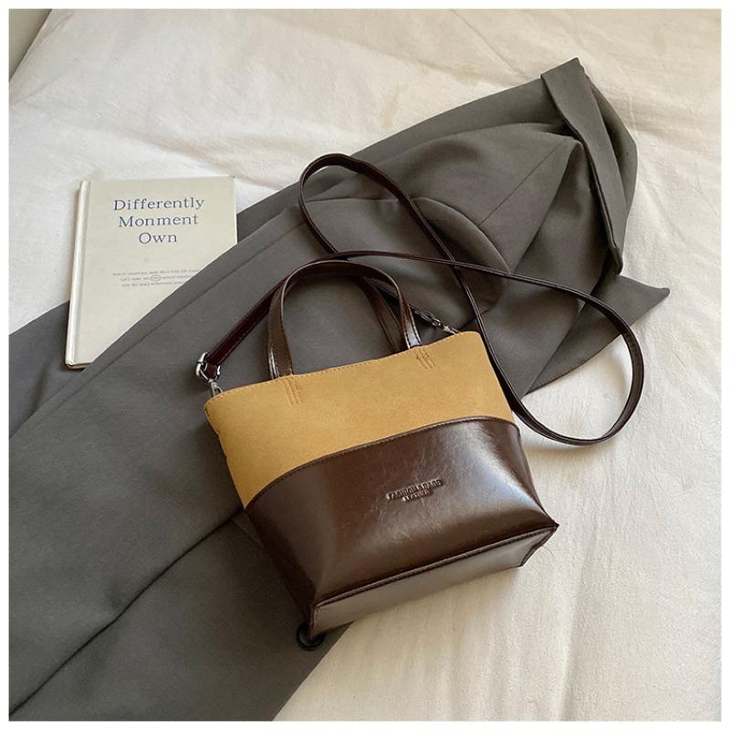 Casual retro simple shoulder bag fashionable personalized messenger bag winter new women's trend bucket bag