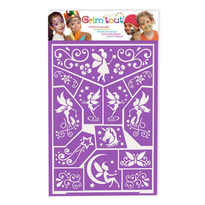 Makeup Stencil - GRIM'TOUT - Fairy - 13 Stencils - Adhesive - Reusable - Washable