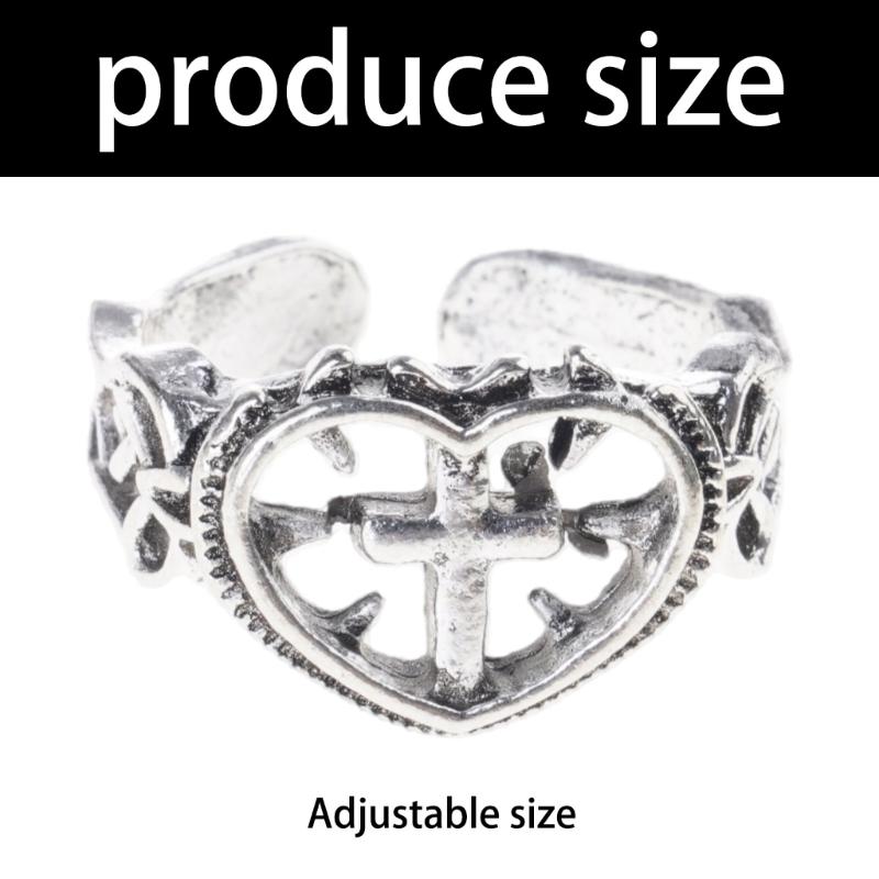 Modern Love Crosses Statement Ring Trendy Minimalist Finger Rings Jewelry For Casual Or Formal Occasions Gift