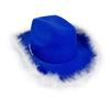 Stylish Cowgirls Hat Ocean Blue Sun Hat With Feathered Trim For Music Festival Beach Parties And Everyday Casual Wear