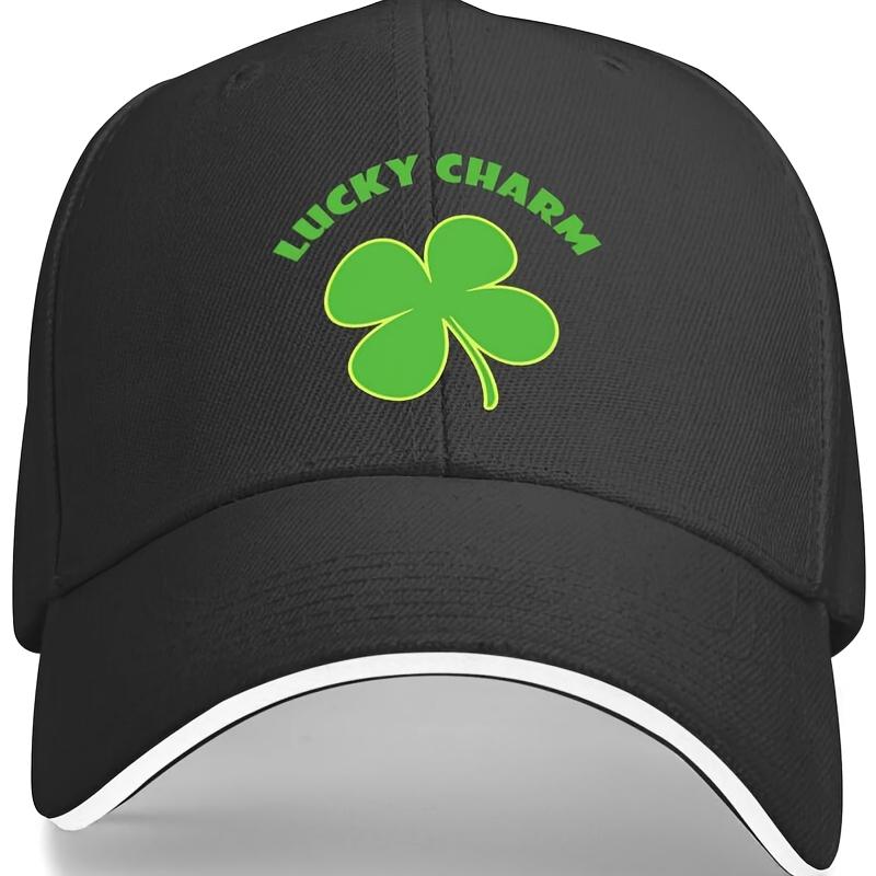 Lucky Charm Shamrock Baseball Cap Unisex Polyester Casual Themed Events Adjustable Hat