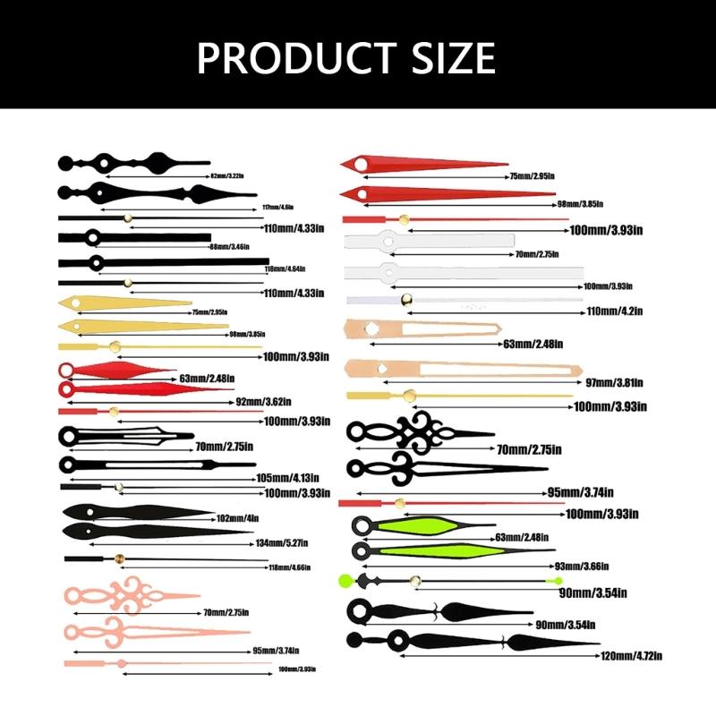 5 Pack Quiet Quartzs Movement Set 13/18mm Shaft Clock Repair Parts with Decorative Hands Kits for Smooth Operations
