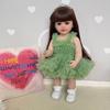 Npk 55cm Lebensechte Reborn-Puppe Betty Mit Braunen Haaren Und Cowboy-Overalls