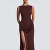 2026 Spring European & American Style Sexy Sleeveless Slim Fit High Slit Long Dress