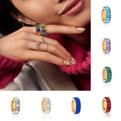 Accessories, Personalized Geometric Acrylic Jewelry, Simple Color Versatile Square Zircon Ring for Women