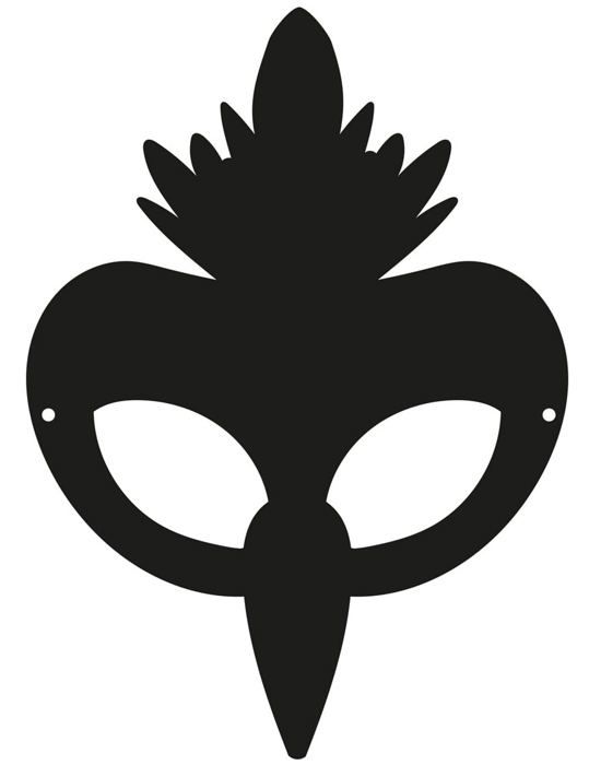 3 Masques plats à gratter en carton Oiseaux - Noir