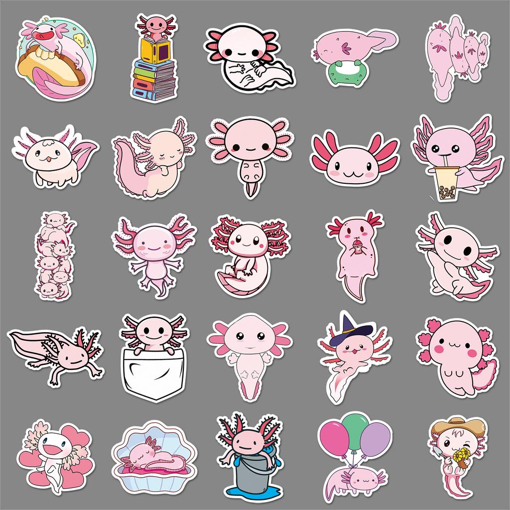 50 Newt Doodle Cartoon Cute Animals Children's Decoration DIY Skateboard Mobile Phone Case Suitcase Stickers