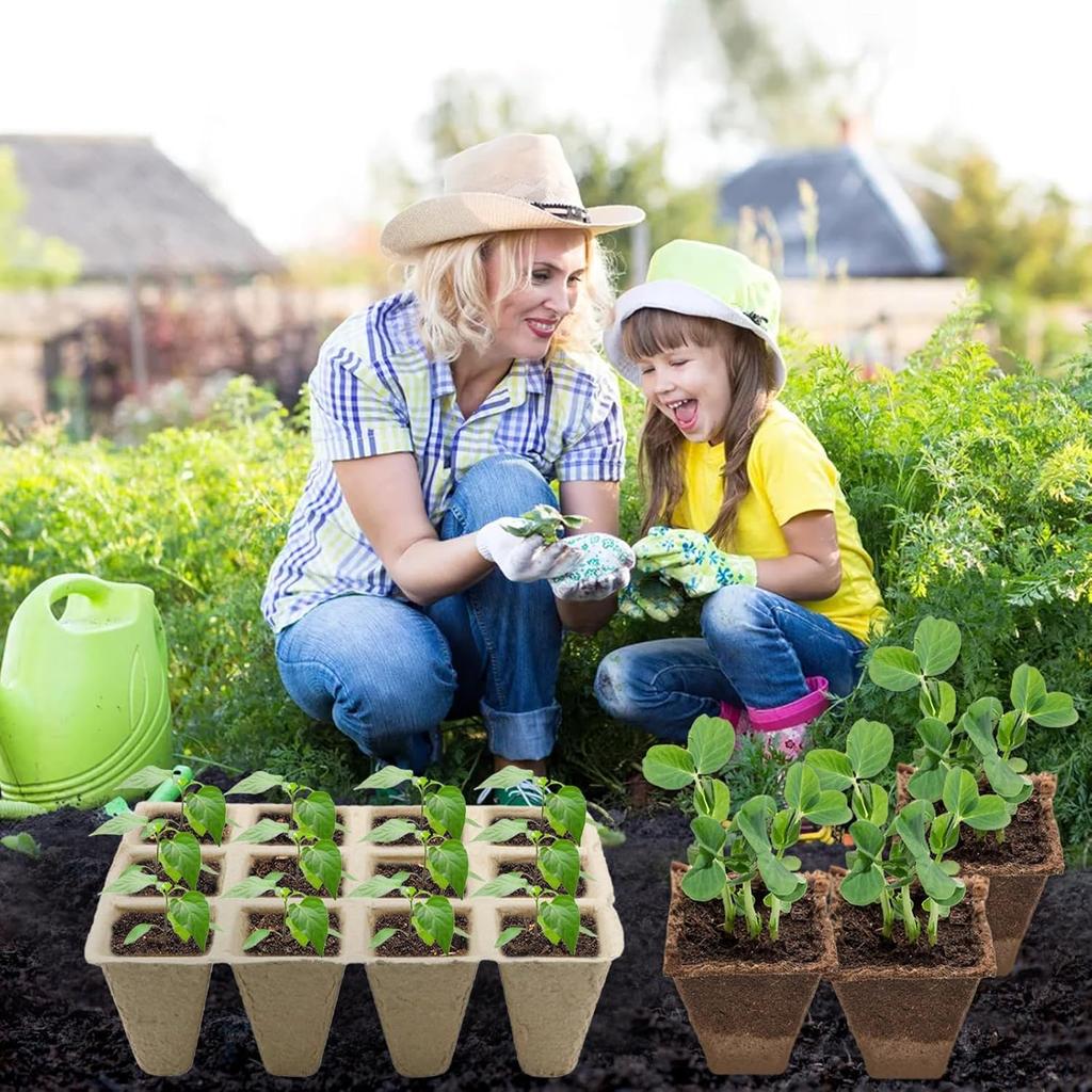 Seed Starter Tray,20 Pack Biodegradable Peat Pots for Seedlings,240 Cells Seed Starter Pots Germination Seedling Trays,Organic Seed Starting Trays