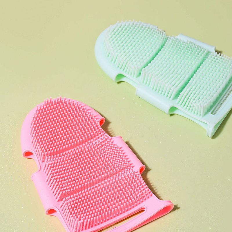 Silicone Bathing Brush Massager Shower Glove Cutin Removing Gloves Bath Brush Body Scrubber Body Exfoliating Skin Care Cleansing