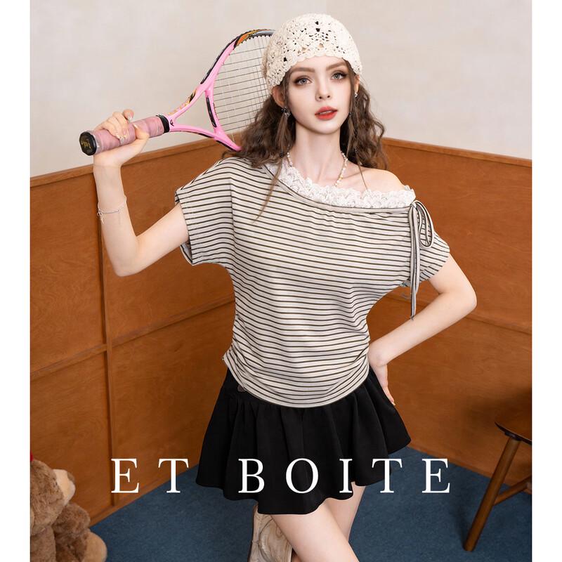 ET BOITE 2026 French Allure Striped Off-Shoulder Two-Piece Set M