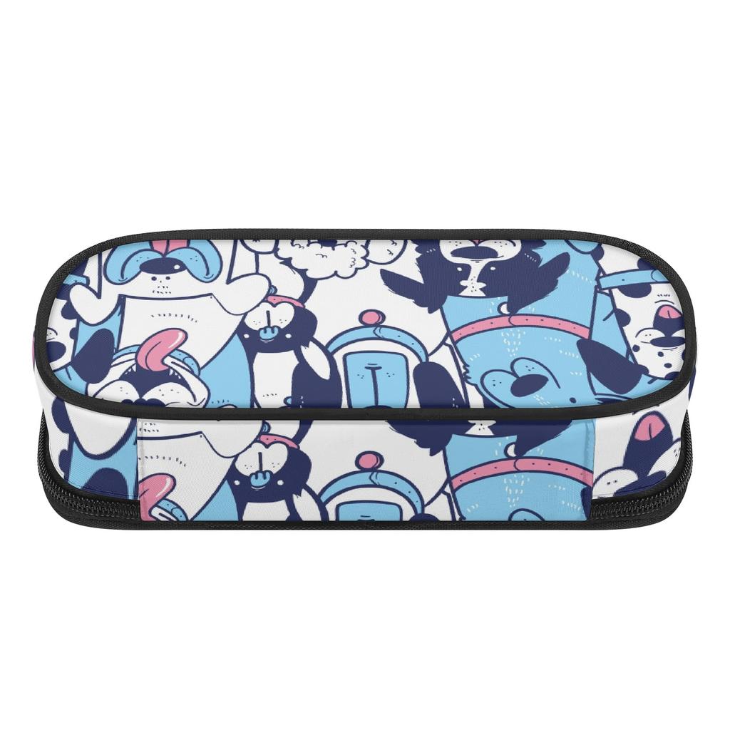Pen Case Portable Wear Resistant Polyester Easy Open Zipper with Main Compartment Mesh Pocket and Pen Slots for Daily School Use