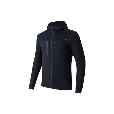 Série Entraînement Veste Épaisse à Capuche Zippée Couleur Unie Veste Homme Noir Basique 152347706-4