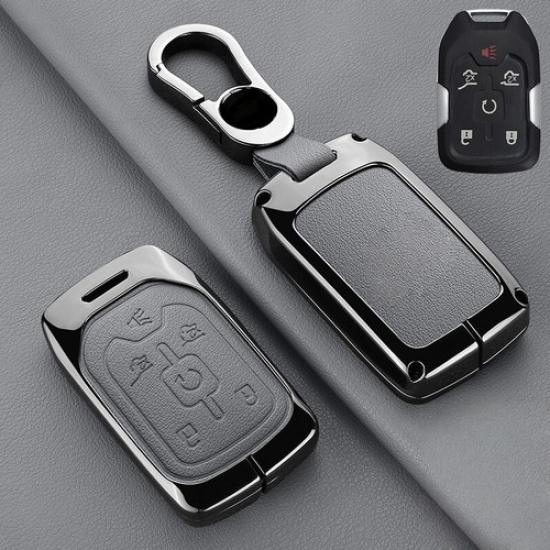 Zinc Alloy Leather Car Key Fob Case Cover For GMC Yukon For Chevy Tahoe Suburban