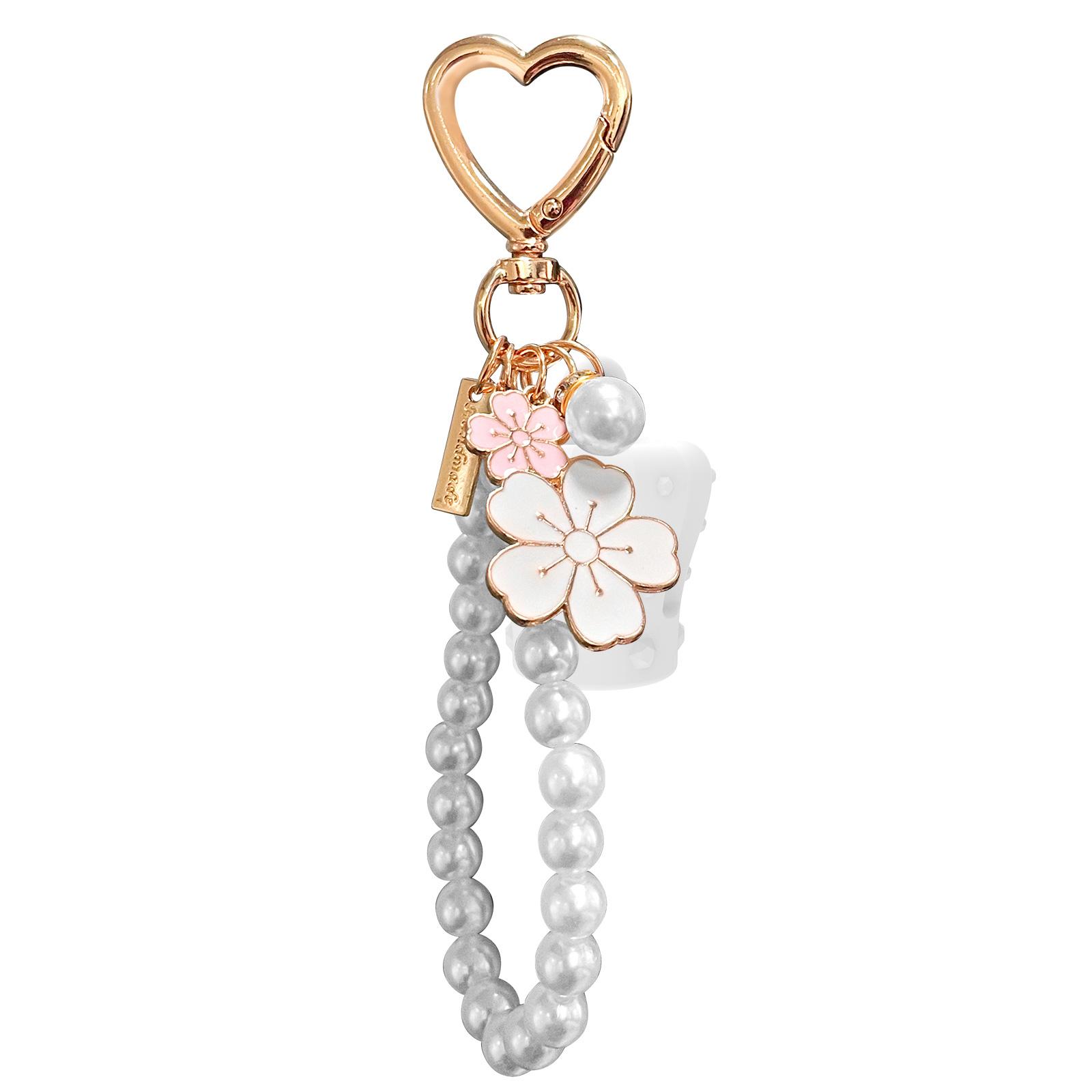 

Pearl Lip Balm Keychain Cap Clip On Holder Portable Elegant Accessory Hanging Decoration For Travel And Daily Use